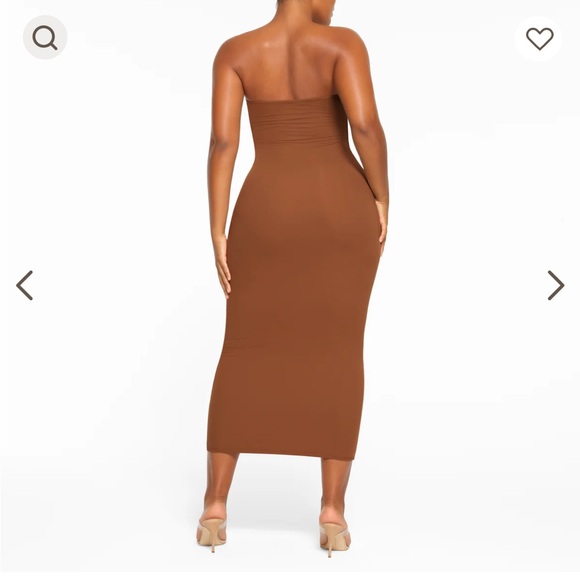 New ( with tags) Skims Fits everybody long slip dress in bronze, size large - Picture 4 of 4